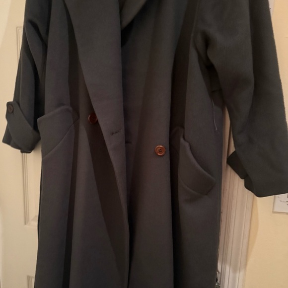 Vintage 100% Wool John Weitz Dark Green Women's Coat - Picture 13 of 16